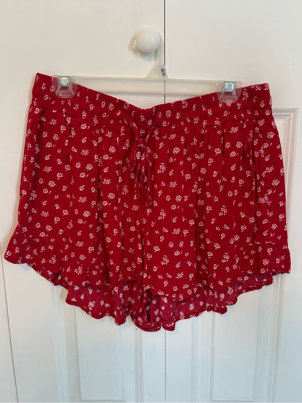 Hollister Red Floral Drawstring Women’s Shorts
